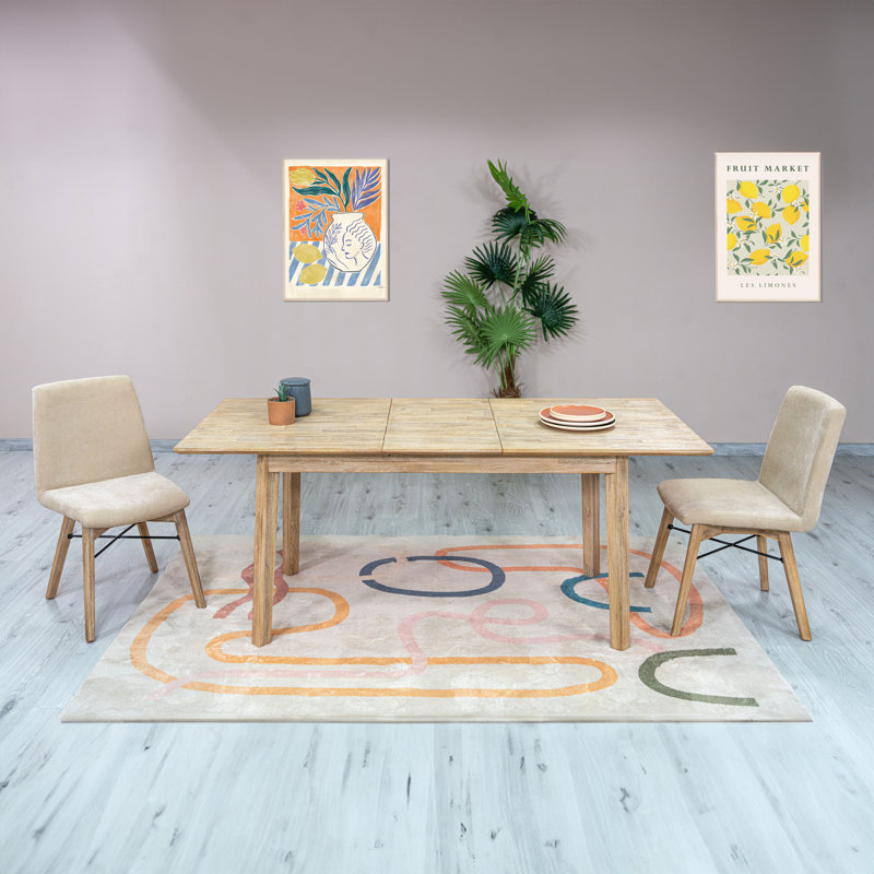 Cobhyn 55"/71"Extendable Acacia Solid Wood Dining Table