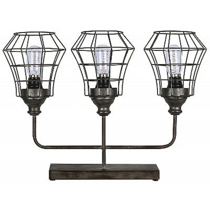 Lampe de table en métal 3 abat-jours