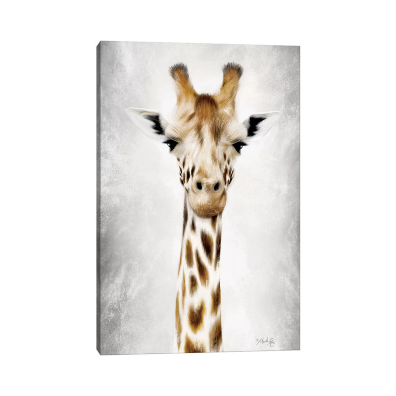 Geri la girafe de près par Marla Rae - peinture sur toile tendue, H 40 po x l 26 po x P 1,5 po