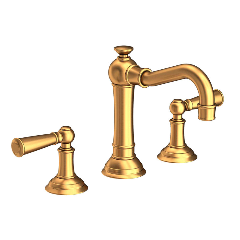 Jacobean Widespread Bathroom Faucet with Drain Assembly, Satin Gold