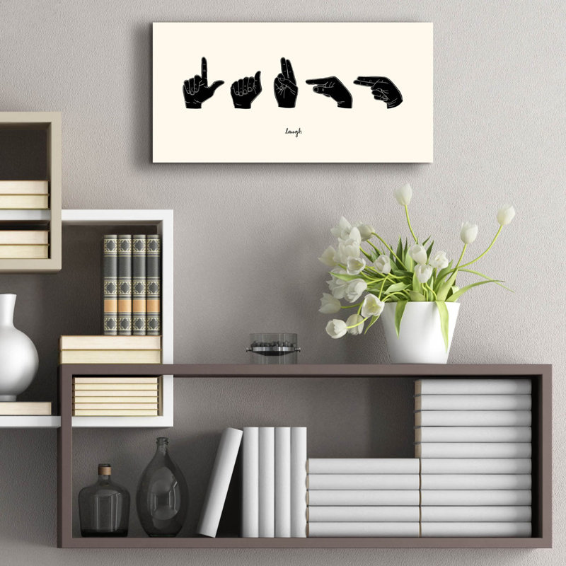 «Sign Langage 3» par Emma Scarvey, art mural en verre acrylique, H 12 po x l 24 po