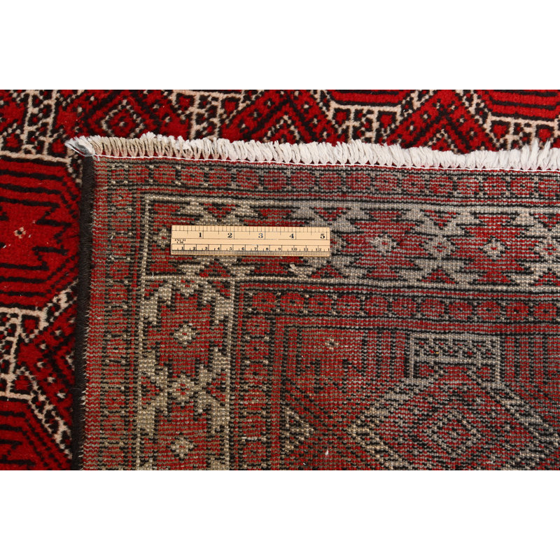 Tapis oriental antique rouge tribal 4 x 6 pi 5 po