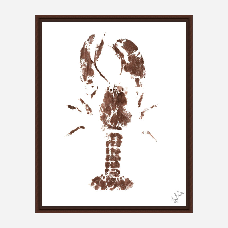 Lobster II By John Beard - Framed Gallery Wrapped Canvas Print, 26" H x 22" W x 2" D, Brown Floater Framed