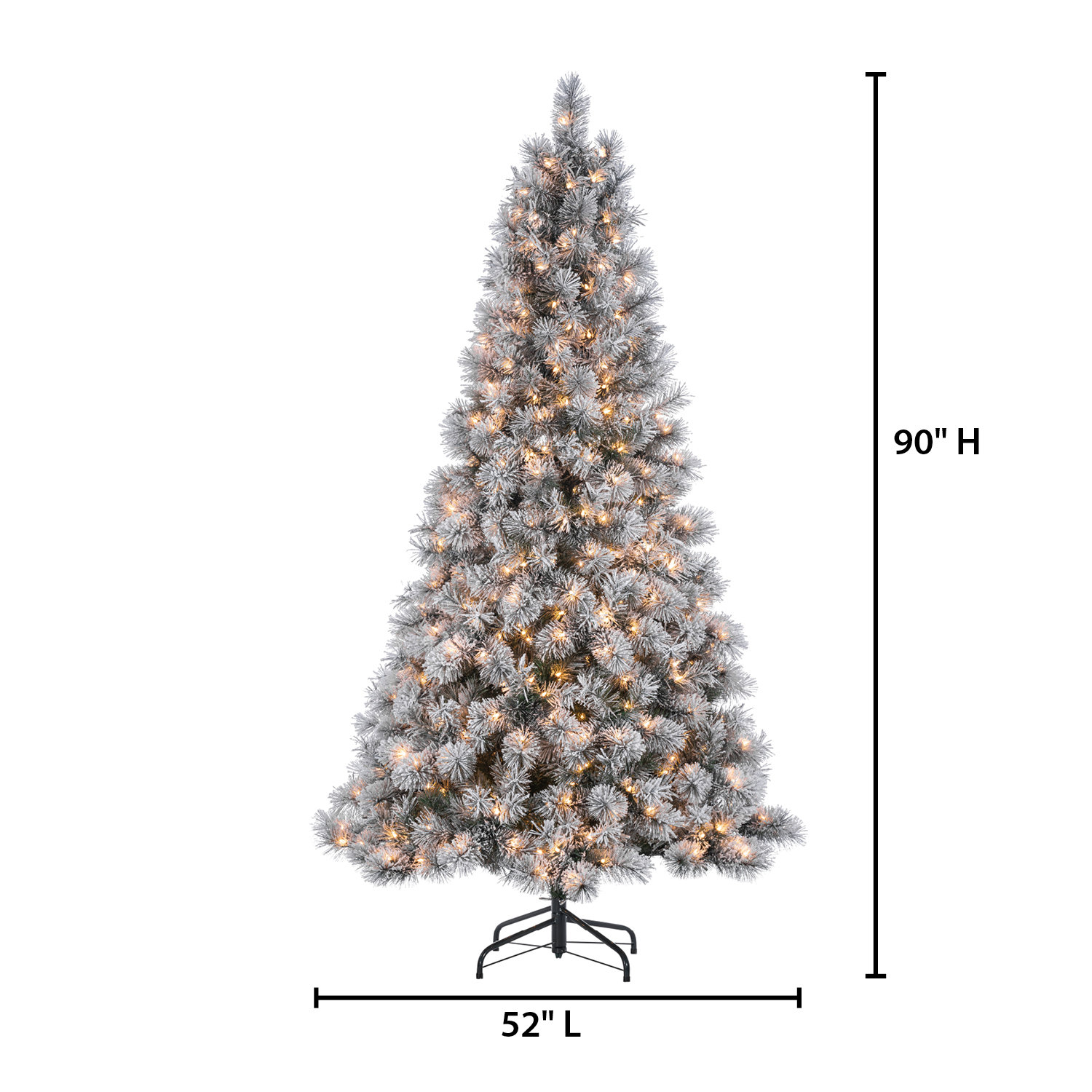 Lighted Artificial Pine Christmas Tree, 7.5'