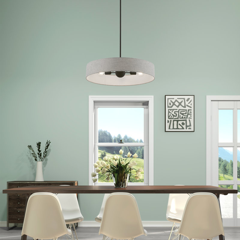 Grand luminaire tambour suspendu, Noir