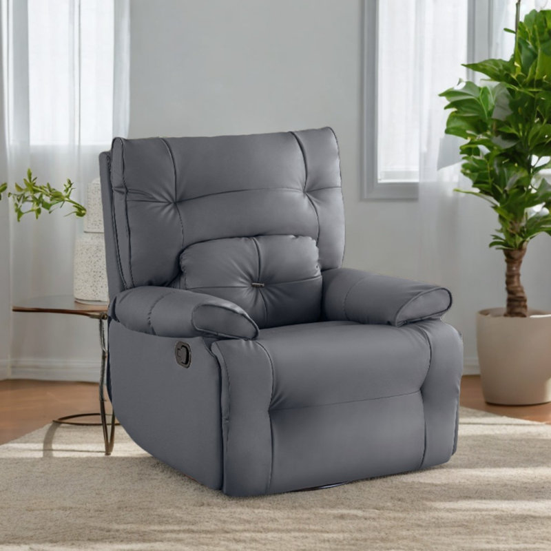 Fauteuil inclinable pivotant en similicuir Nolff, Gris foncé