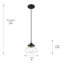 Luminaire suspendu simple à 1 lumière Dauphine