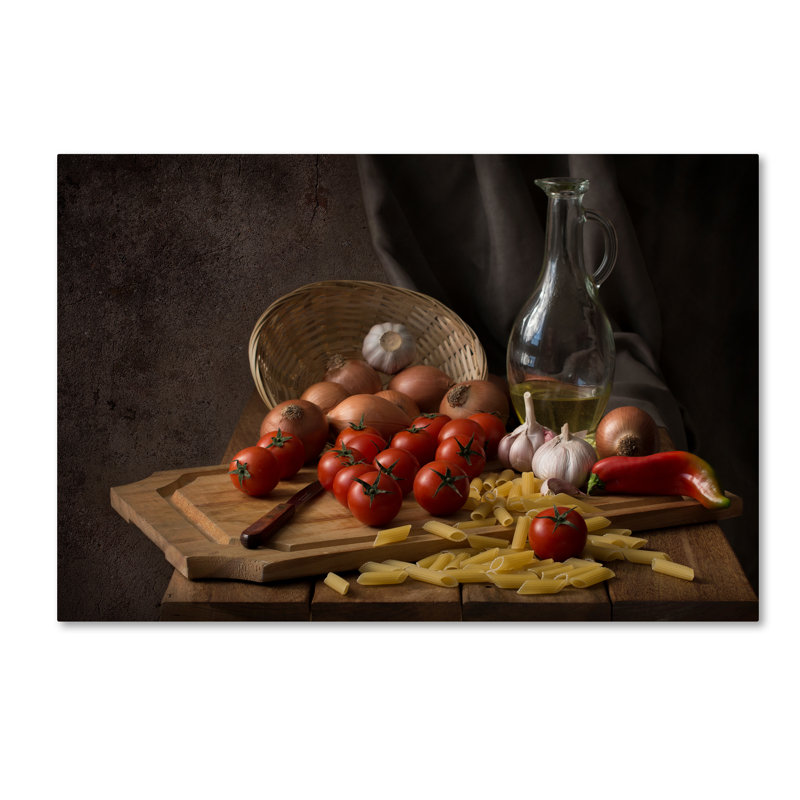 Art mural sur toile tendue - "Buon Appetito" de Margareth Perfoncio pour décoration de salon, de chambre à coucher ou de bureau - 12 x 19