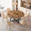 Table de salle à manger ronde 59 po pour 6 personnes, table de salle à manger rustique-815048640