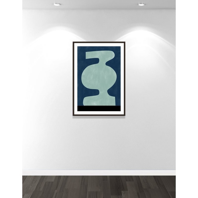 Impression abstraite de silhouette de vase par Ristova, Noyer à grain ouvert, L 29,5 po x H 41,5 po, Imprimé mat