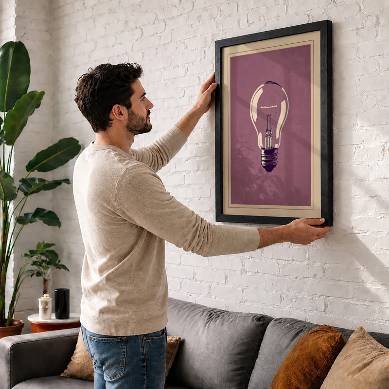Idea In Light Minimalist - Print, Black, A4 - 29.7 x 21.0 cm