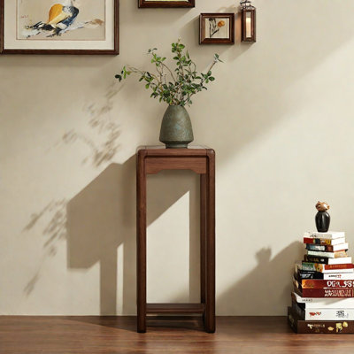 Solid Wood Plant Stand with Thick Panels and Round