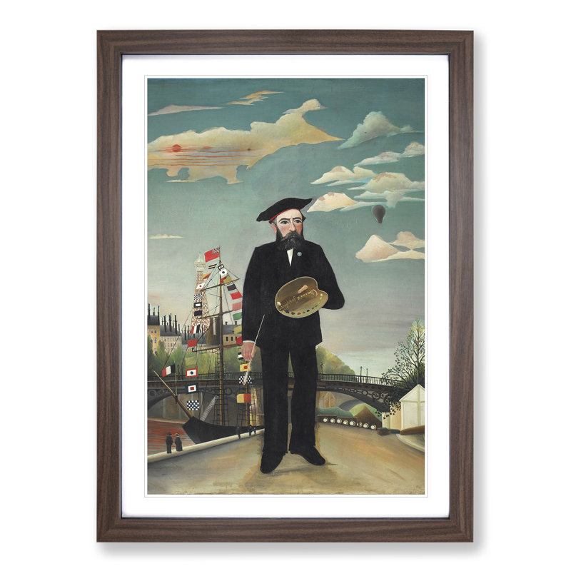 Self-Portrait by Henri Rousseau - Picture Frame Painting, 65cm H x 48cm W x 2cm D, Walnut Framed