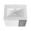 Meuble-lavabo mural 24 po avec lavabo en céramique, 2 portes à fermeture en douceur, meuble-lavabo blanc brillant et 1/2 porte en verre gris, contreplaqué (Kd-Packing)-1069925323