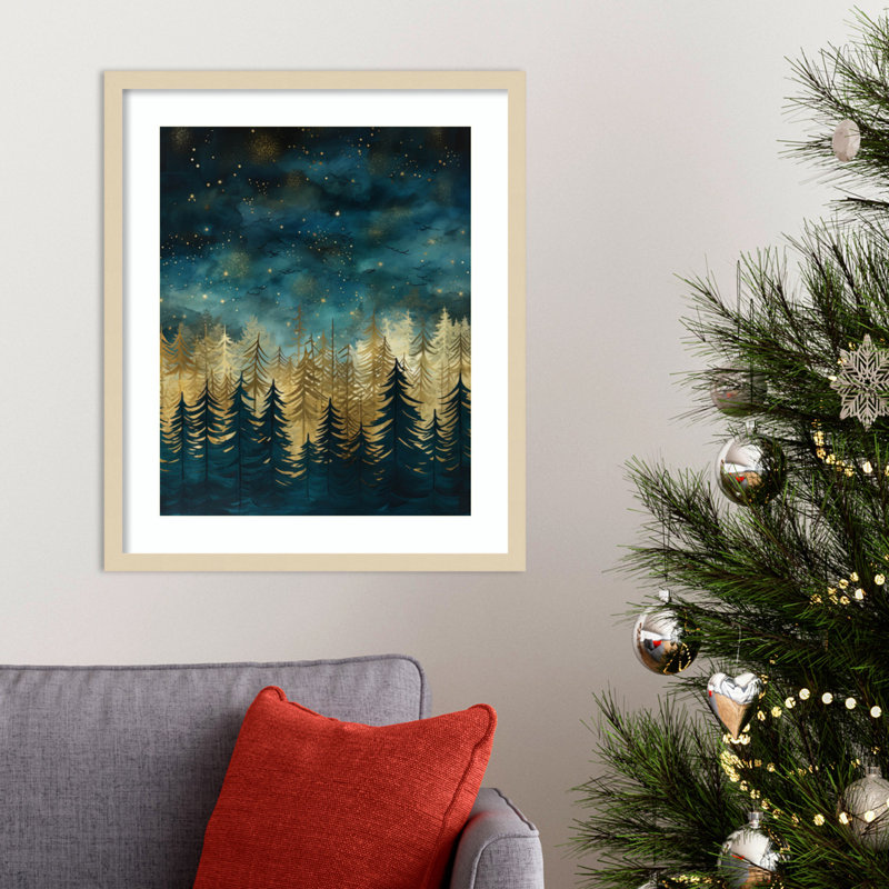 «Teal and Tan 2» par Bilge Paksoylu, impression sur bois encadrée, H 25 po x l 21 po