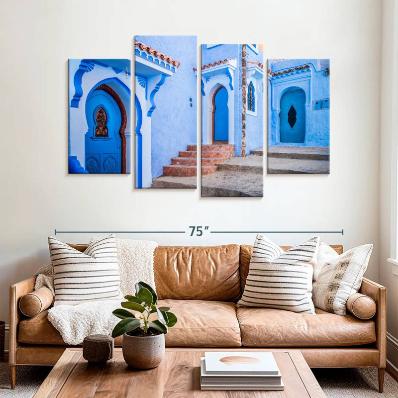 Moroccan Chefchaouen Homes, 42" H x 68" W