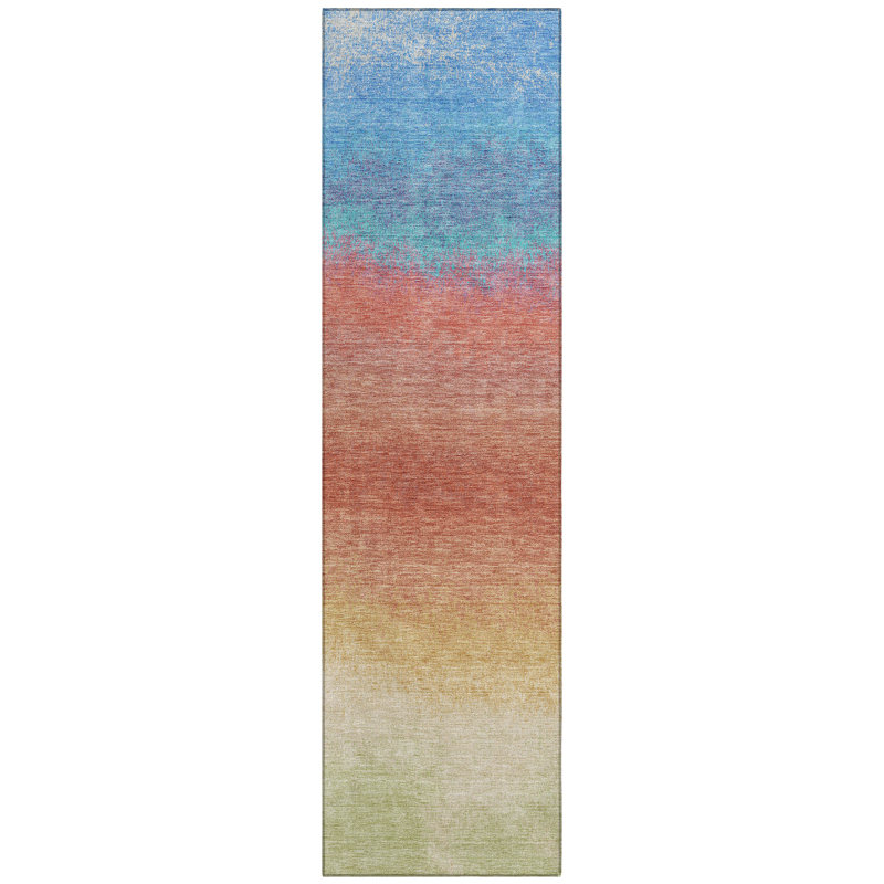 Machine Washable Indoor/Outdoor Xhevrie Coral Rug, Runner 2'3" x 7'6"