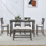 Avett 6 - Piece Trestle Dining Set with Shelf