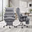 Chaise de bureau inclinable en velours côtelé avec repose-pieds et soutien lombaire