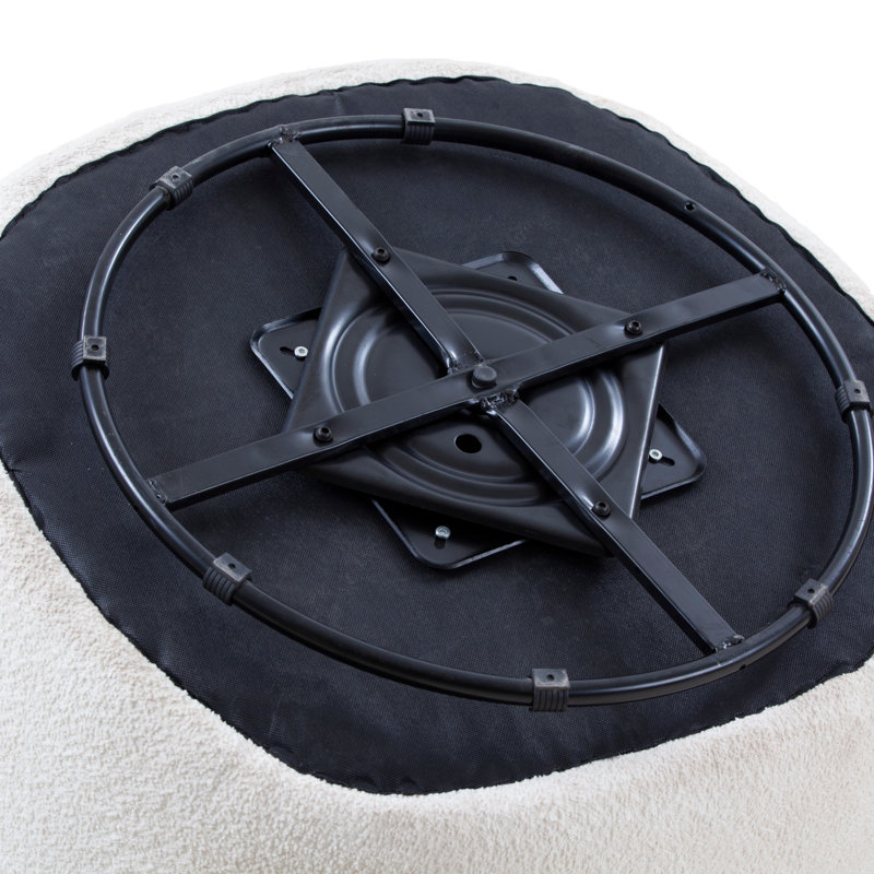 Fauteuil demi-tonneau pivotant pour les petits espaces, canapé rond confortable avec accent bouclé et rotation à 360 degrés, idéal pour le salon et la chambre à coucher