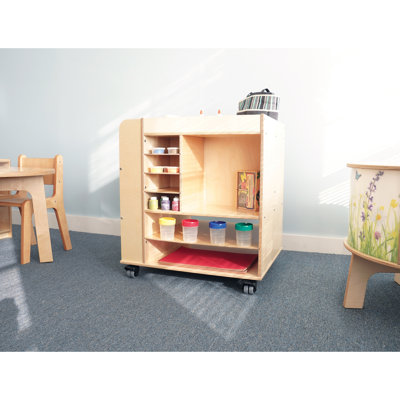 7 Compartment Manufactured Wood Teaching Cart