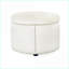 Repose-pieds repose-pieds rond en velours émeraude clouté pour salon | Bois | Velours-1535301396