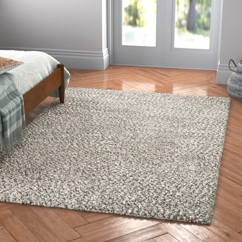 Charter Handwoven Wool Stone Area Rug, Rectangle 5' x 7'6"