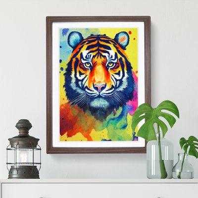 Tiger Paint Splash No.1 Abstract - Framed Print