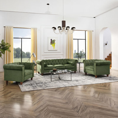 Jumal 3 - Piece Velvet Living Room Set by House of Hampton