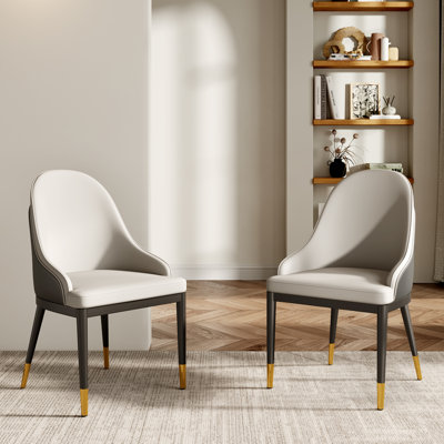 Chaise d'appoint rembourrée en cuir moderne, chaises de salle à manger avec cadre en fer pour la cuisine, le bar et le salon
