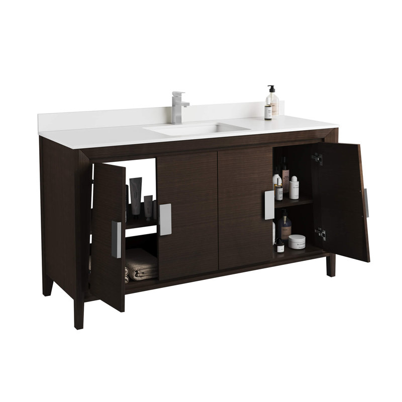 Ensemble de meuble-lavabo simple 59 po Heyer, Vague ébène
