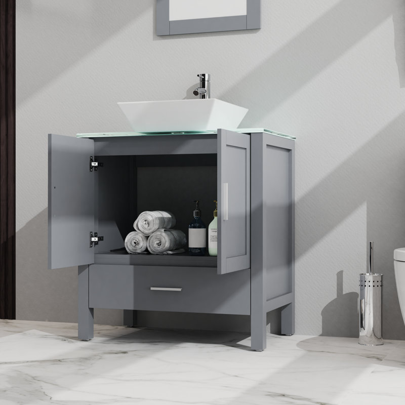 Grand meuble-lavabo moderne en MDF pour l'élégance et l'organisation dans la salle de bain