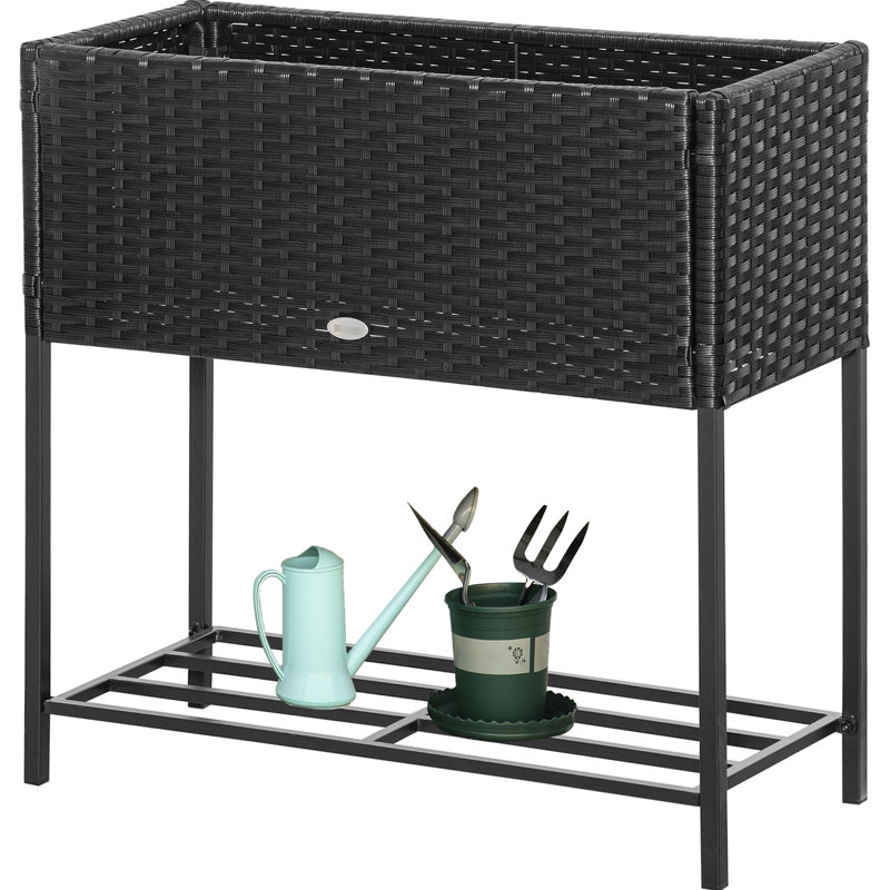 Elevated Garden Bed With Appearance, , For Gardening Lovers, Black, Tool Storage Available Plant Holder, Different Settings, Supply