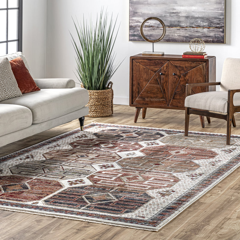 Geometric Indoor Rug, Rectangle 6' 7" x 10' 2"