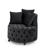 Jakora Velvet Swivel Barrel Chair