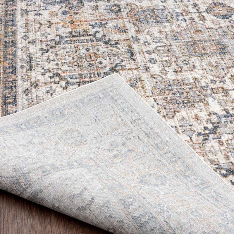 7 Oriental Area Rug in Ivory/Gray, Rectangle 8'6" x 11'6"
