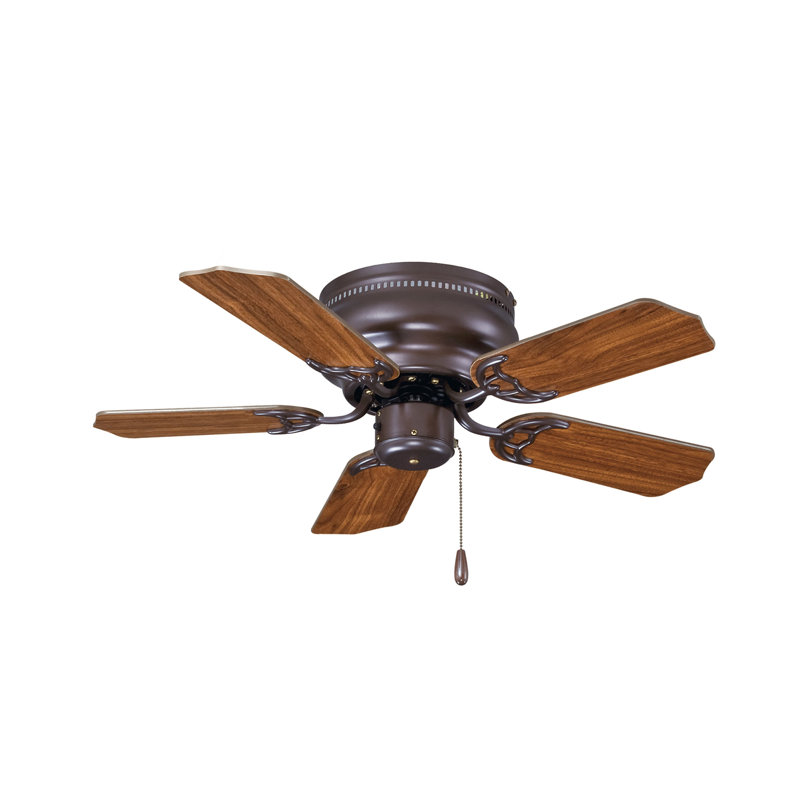 Aaliyah 30" 5-Blade Indoor Ceiling Fan, Oil Rubbed Bronze, Brown Wood, No