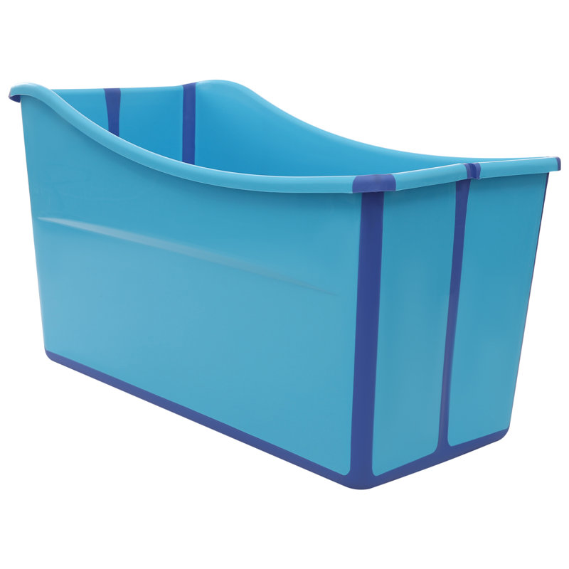 Foldable Bathtub, Blue, 22.44" H x 38.19" W x 18.5" D