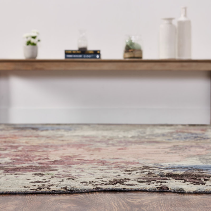 Hand Knotted Wool Abstract Area Rug, Runner 2'6" x 10'