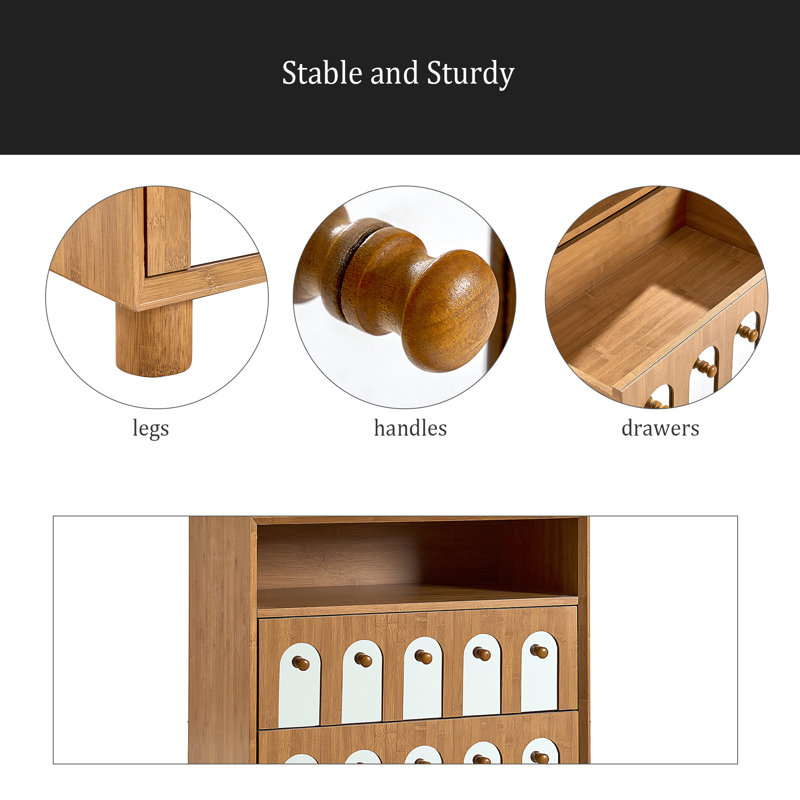 Two Drawers Nightstand, Natural