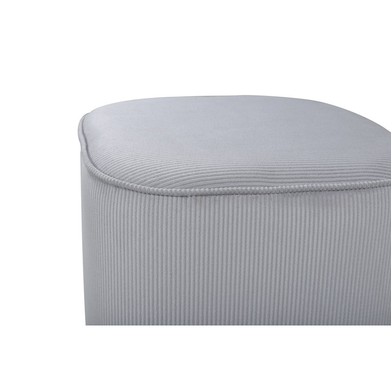 Darene 44cm Wide Round Pouffe Ottoman, Grey Velvet