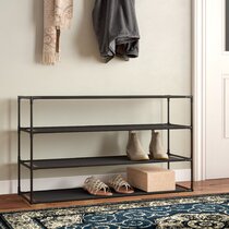 Real Living - Gunmetal Gray 4-Tier Expandable Steel Shoe Rack