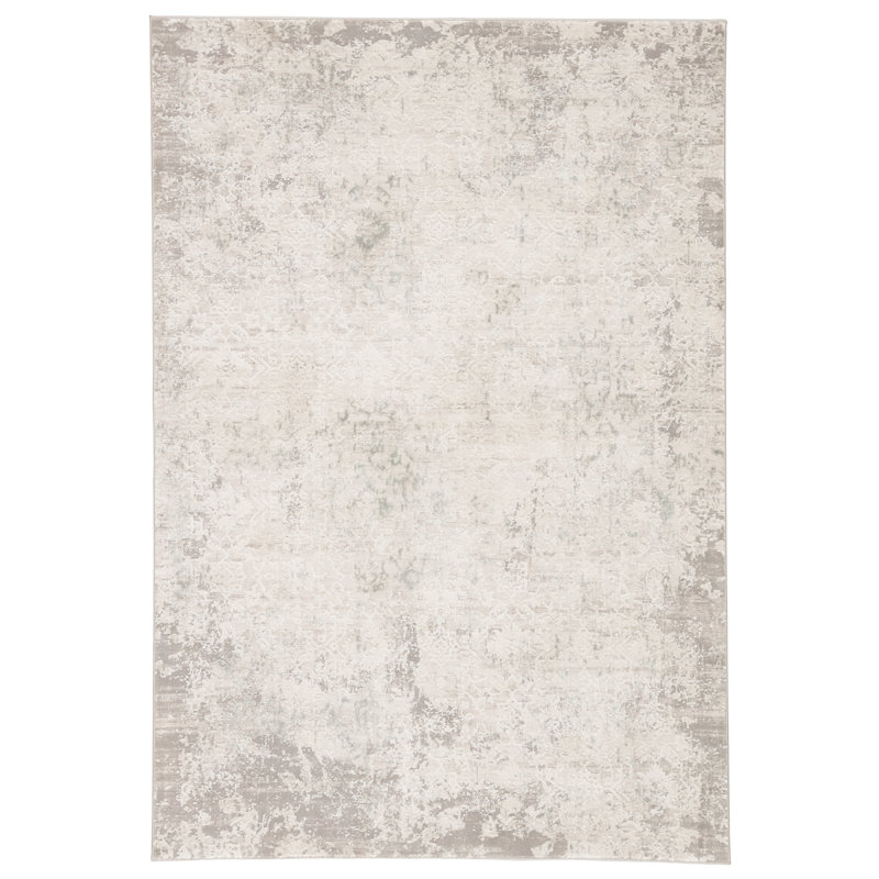 Tapis ivoire à motif damas journaux, Rectangle 2 pi x 3 pi