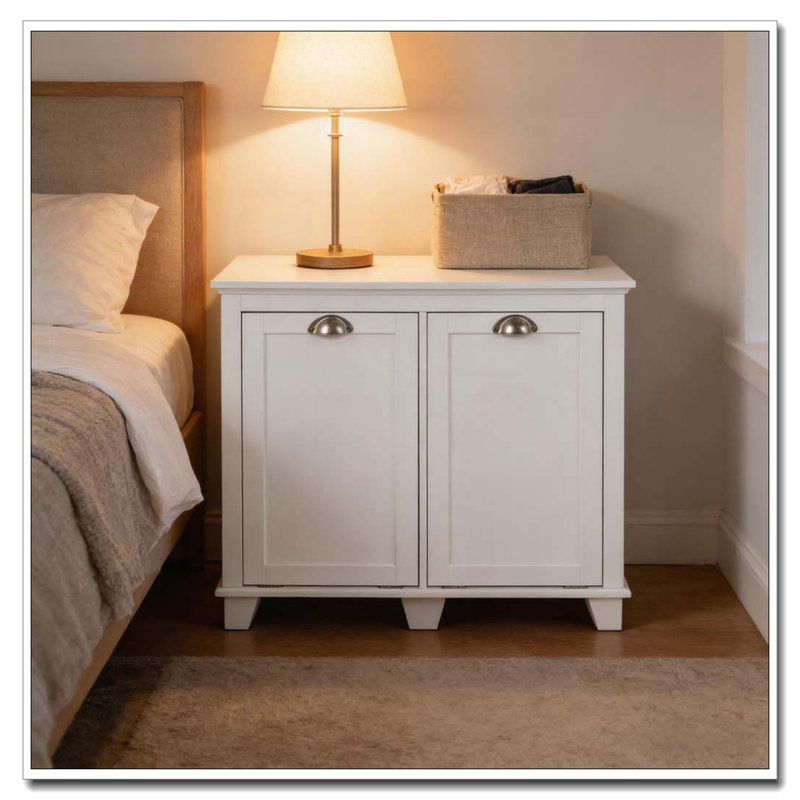 Armoire à linge avec panier à linge
