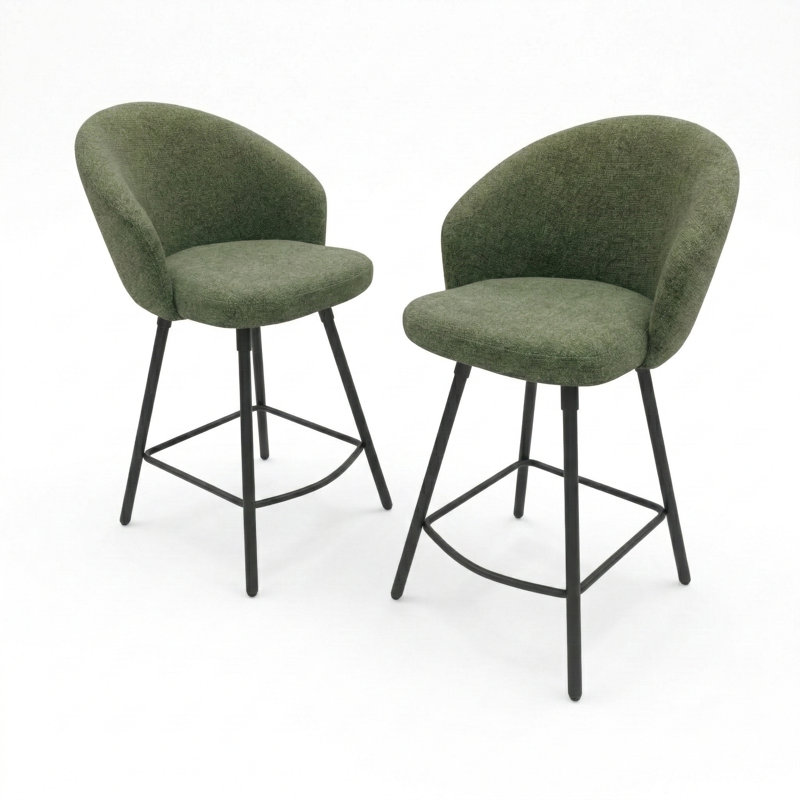 Tabouret de comptoir pivotant 26 po Yandier, Olive