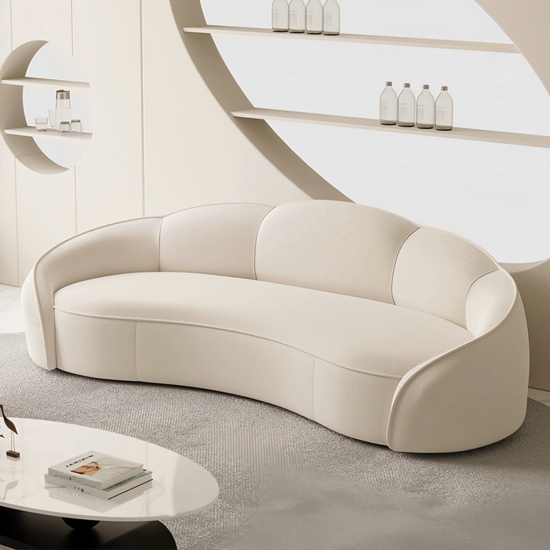 Cream style sofa, 29.53" H x 82.68" W x 35.43" D