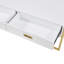 Table basse moderne blanche avec 4 tiroirs et base dorée - Rangement élégant pour les salons