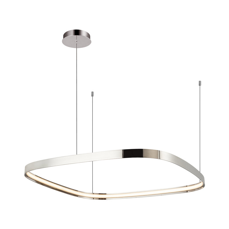 Yukon 1 - Light LED Pendant, 1.5" H x 31.5" W x 31.5" D, Polished Nickel