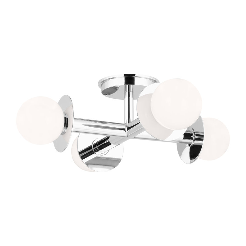 Nodes 4 - Light Semi Flush Mount, Polished Nickel