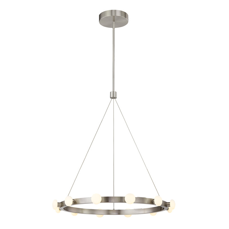 Rezz 12 - Light LED Chandelier, Brushed Nickel